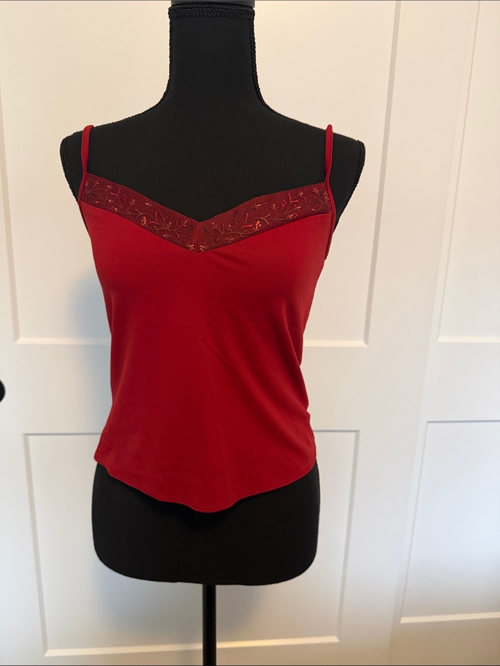 Laundry By Shelli Segal Red Lace-Trim Camisole